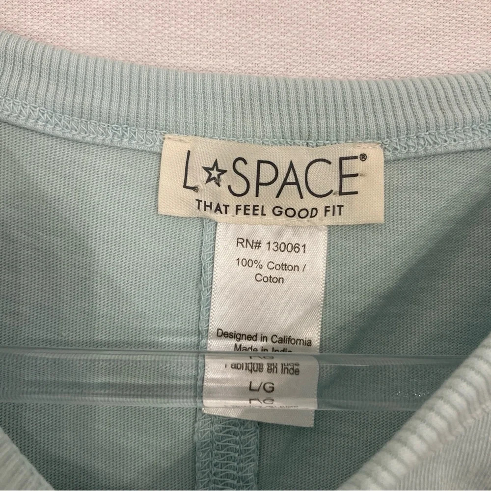 L*Space Blue Mint Stretch Sleeveless Twist Front Athleisure Mini Dress Large - Picture 4 of 12